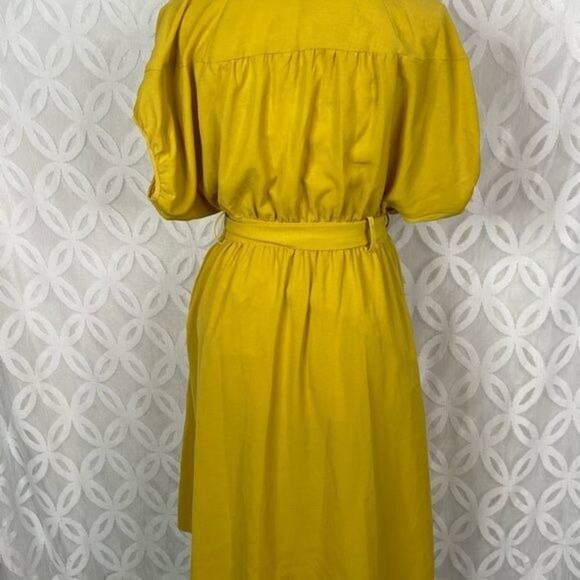 Chriselle Lim x J.O.A Roman Gold Baggy Midi Pocket Shirtdress Size XS - Picture 6 of 13